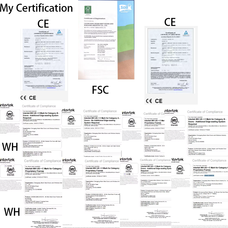 Stål branddør WH-certificeret 20-180 minutter til lejligheds-, kontor- og erhvervsbygninger, moderne interiør med panikudgangsbeslag