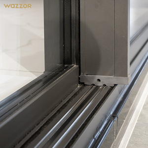 Wazzor 2026 Moderne Aluminiumslegering Dobbeltglas Skydedør til Indvendig Udendørs Vandtæt Brug i Terrasse Have Garage
