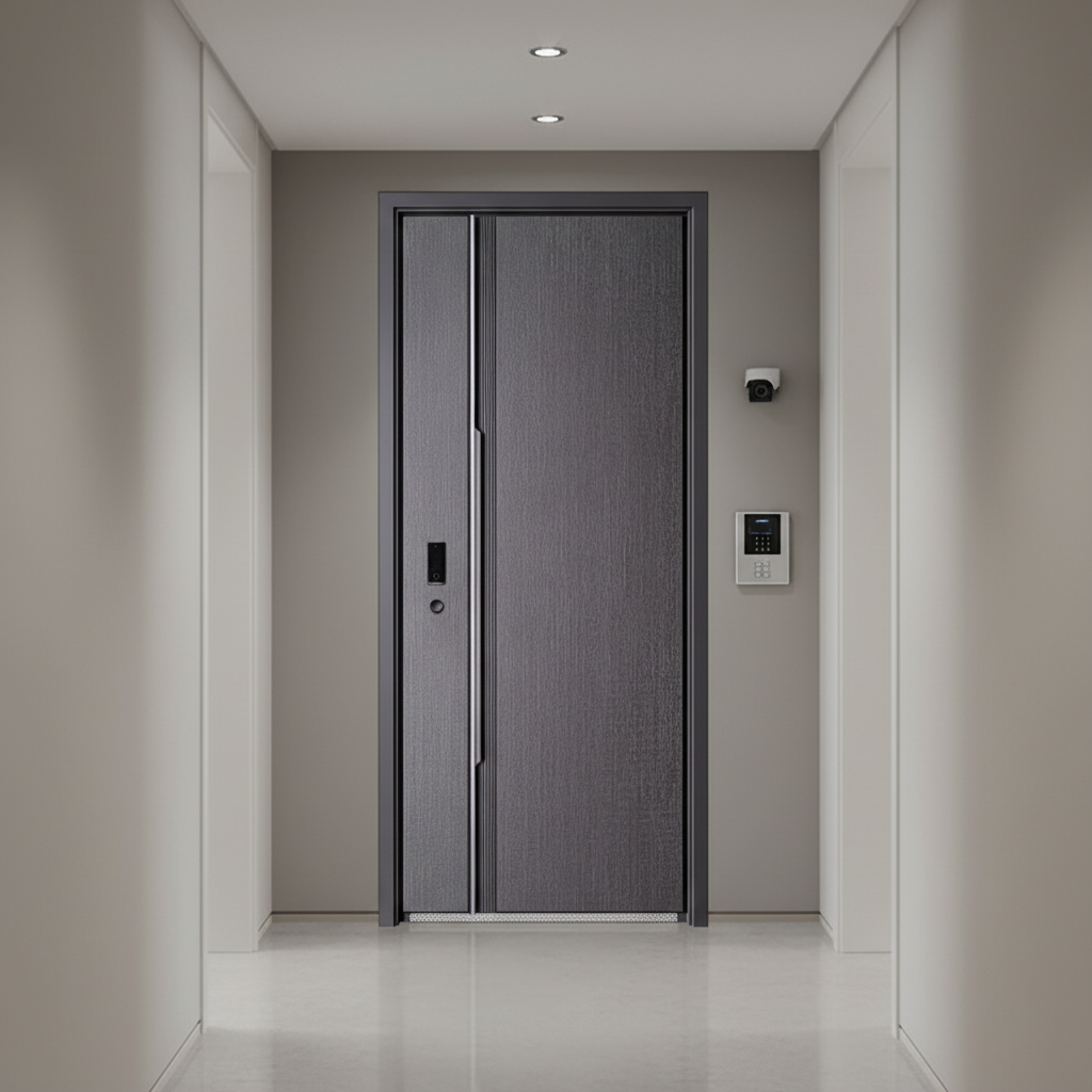 Moderne hoveddøre til hjemmet, Rockwool-fyldte, indbyggede, kølformede ståldøre, sikkerhedsdøre, udvendige døre