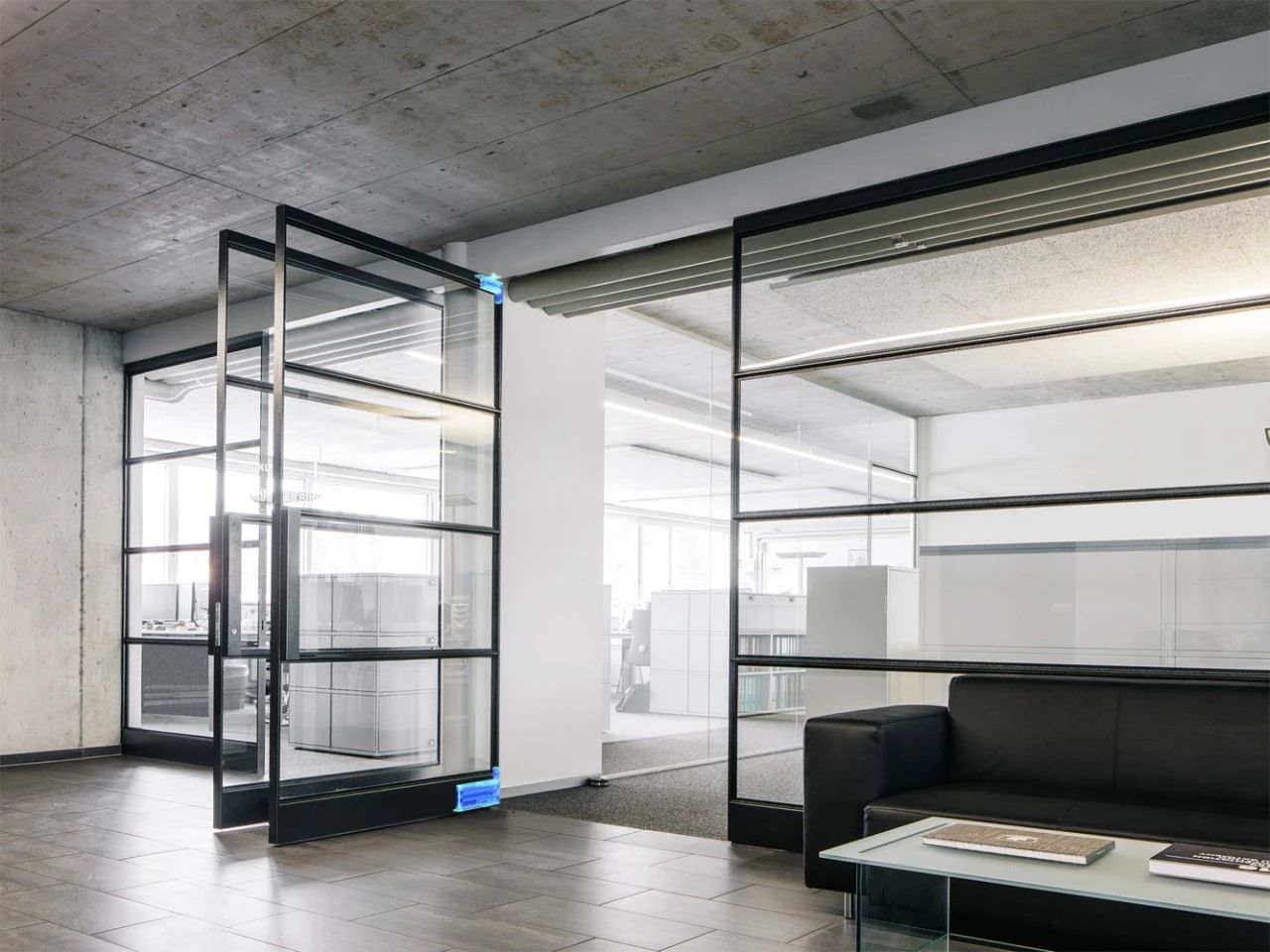 CBMMART New Design French Style Steel Frame Glass Swing Door Pivot Door Frameless Glass Door