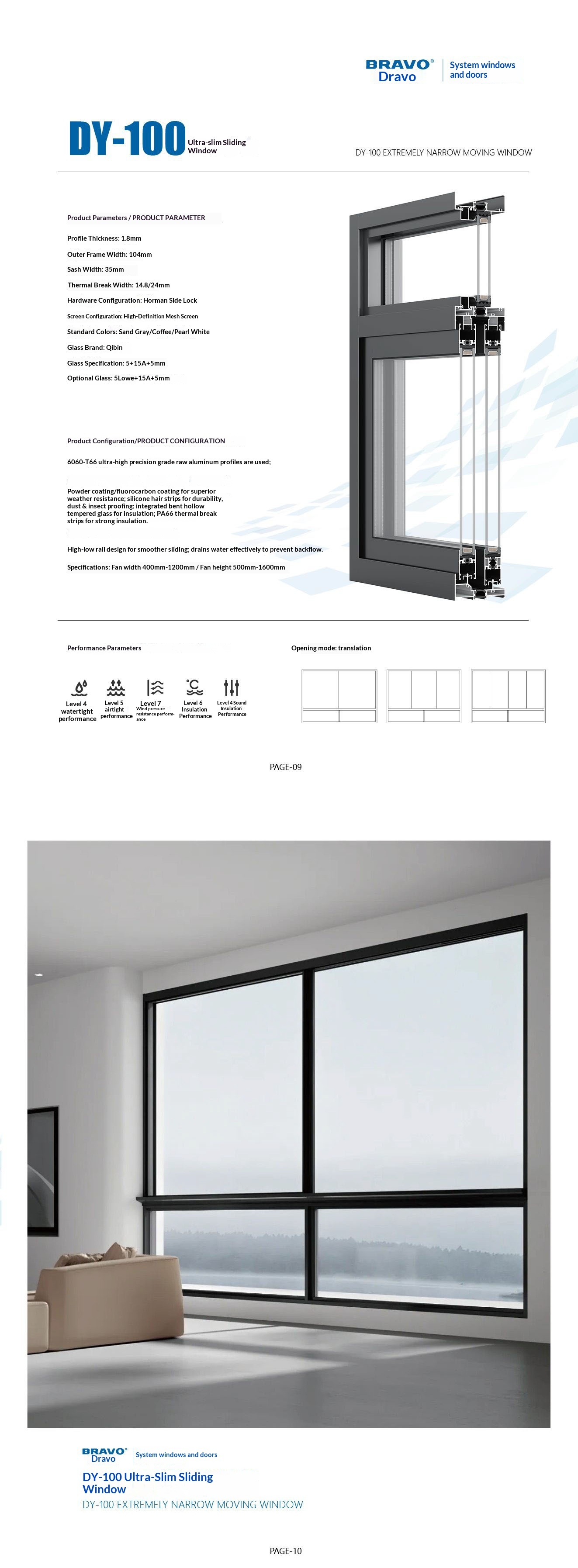 Moderne skydedør i glas rammeløs aluminiumslegering