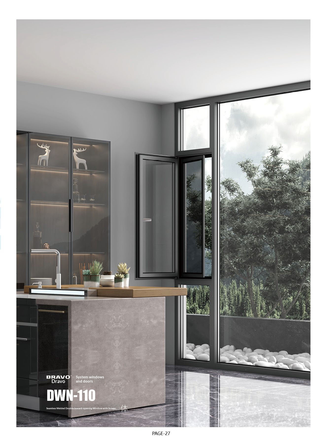 Moderne skydedør i glas rammeløs aluminiumslegering