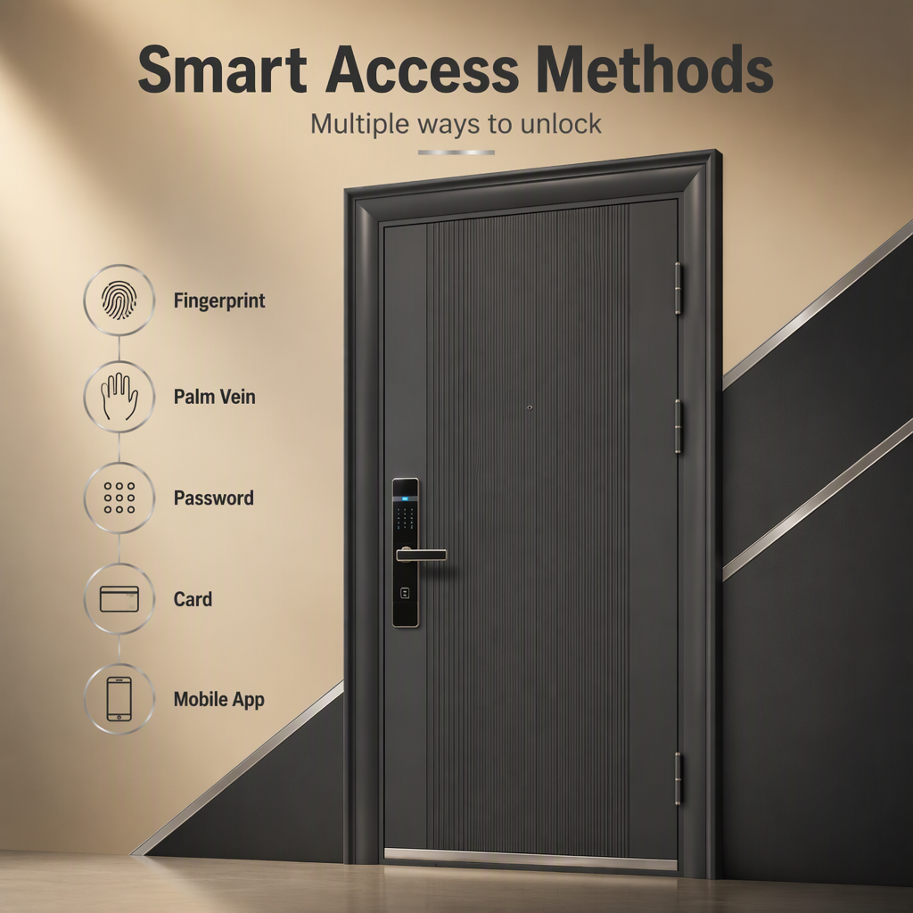 Customized Modern Entry Security Door Digital Smart Lock Electric Automatic Anti-Theft for Hotels Smart Houses Apartments for
