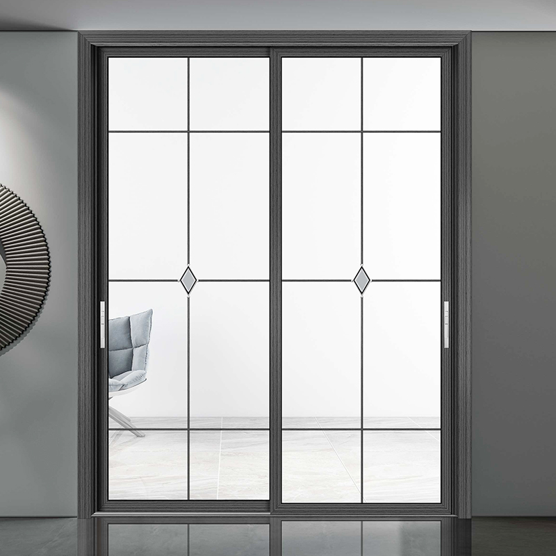 Engros rammeløs aluminium indvendig lydløs skydedør indgangsglasdør