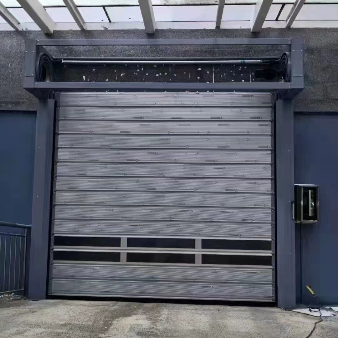 Frostsikker vindtæt aluminiums hurtigrulleport hurtigport til underjordisk garageindgang