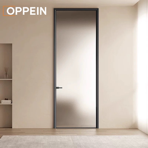 OPPEIN Moderne Matteret Glas Indvendig Dør Slank Aluminiumsramme