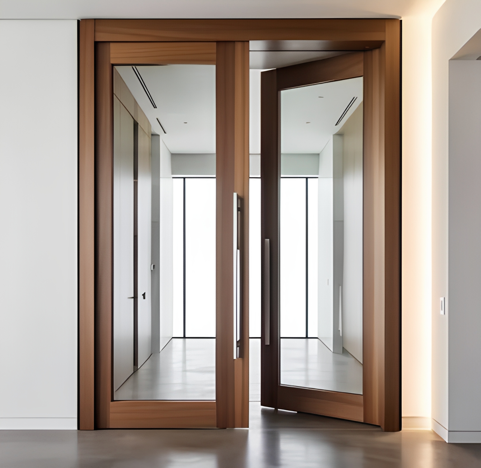 FAMAN Tyverisikker Aluminiumlegering Pivot Indgangsdør Skudsikker Glas Brandforebyggelse Tilpasset Farve Moderne Design Villa