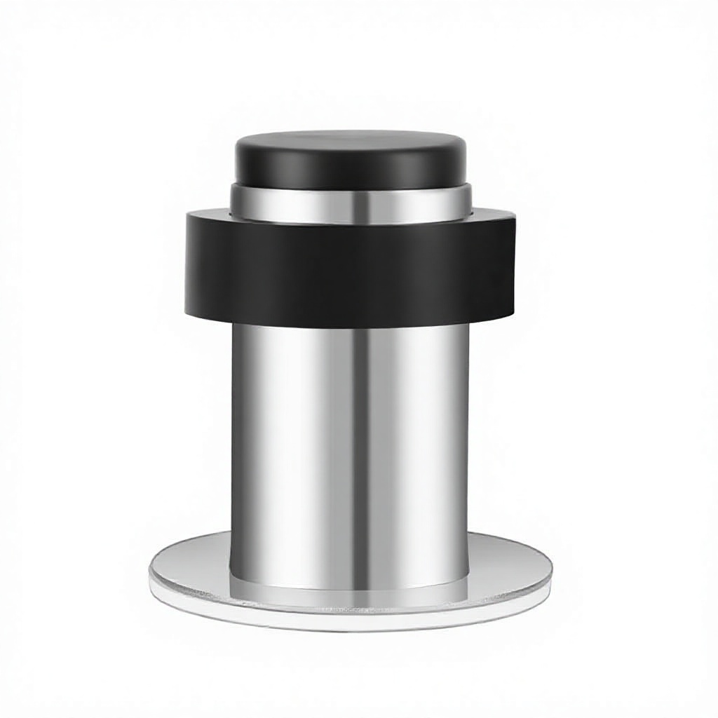 Borefri 304 rustfrit stål moderne minimalistisk dørstopper gummi anti-kollisions dørblok sikker husholdning cylindrisk