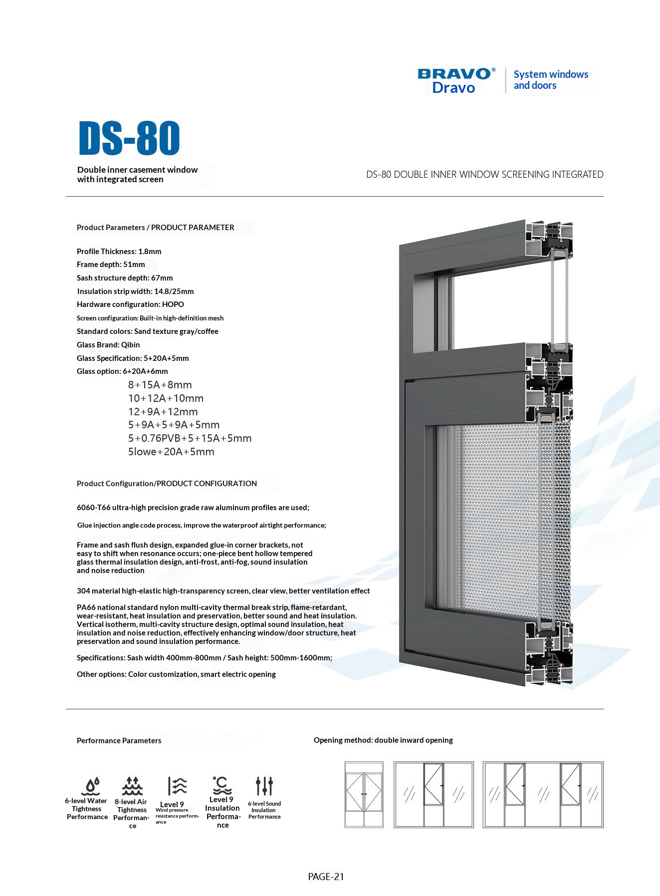 Moderne skydedør i glas rammeløs aluminiumslegering