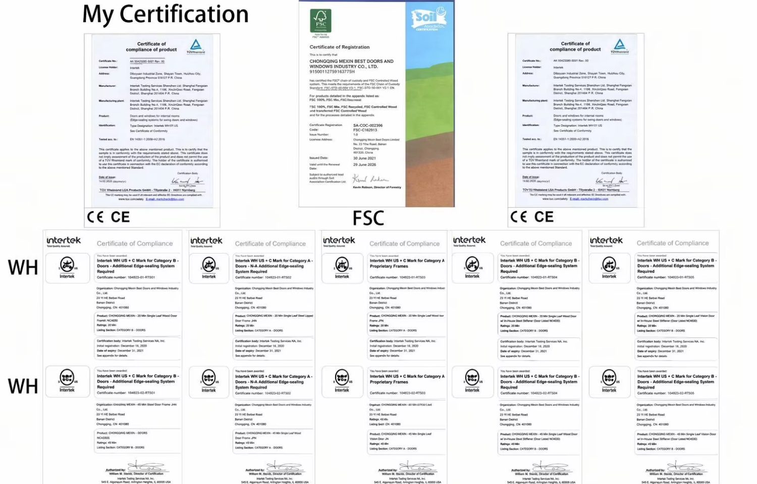 Officielle certifikater for branddøre og sikkerhedsdøre