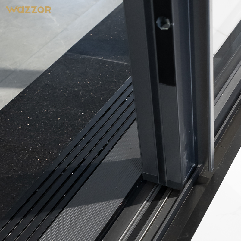 Wazzor Nfrc Kraftig Stor Dobbelt Hærdet Glas Lydløs Skydedør Og Vinduer Udvendig Balkon Terrasse Glas Aluminiumsdør