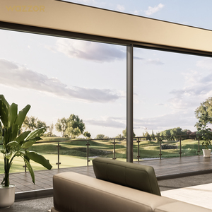 Wazzor Nfrc Kraftig Stor Dobbelt Hærdet Glas Lydløs Skydedør Og Vinduer Udvendig Balkon Terrasse Glas Aluminiumsdør