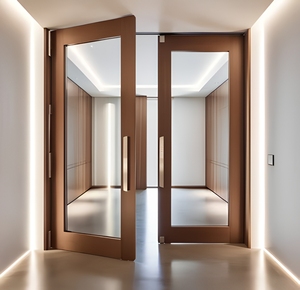 FAMAN Tyverisikker Aluminiumlegering Pivot Indgangsdør Skudsikker Glas Brandforebyggelse Tilpasset Farve Moderne Design Villa