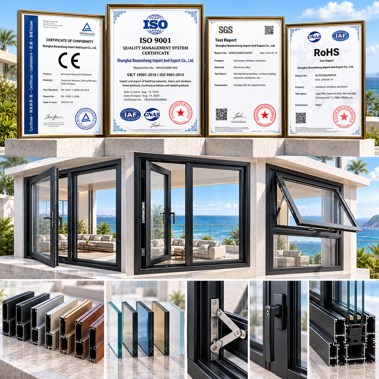 Specialfremstillede skydedøre i aluminium til hotelterrasser, villaaltaner, lejligheder og moderne udendørs opholdsrum