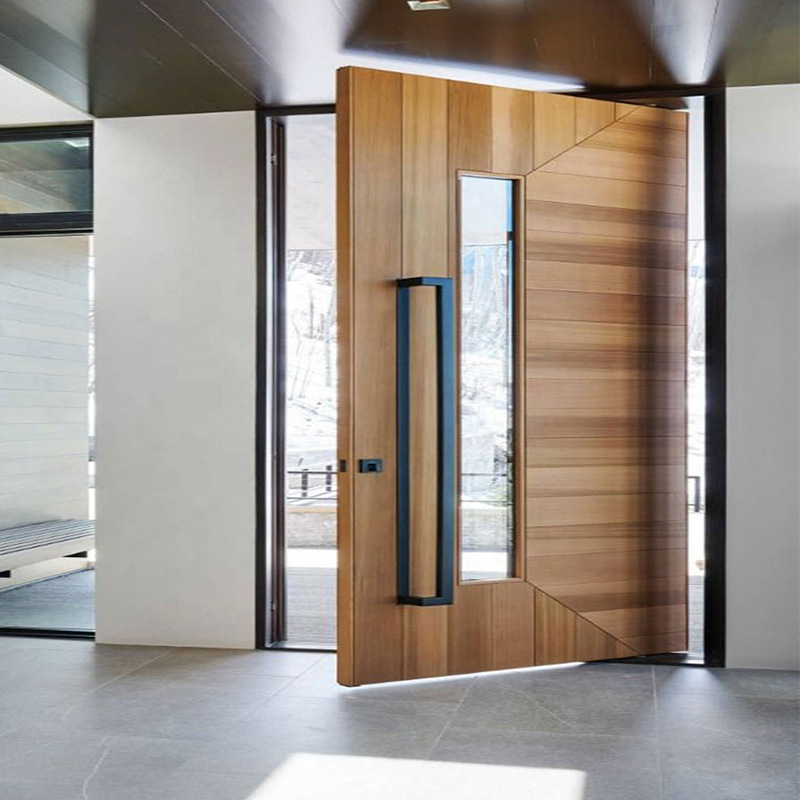 CBMMART New Design French Style Steel Frame Glass Swing Door Pivot Door Frameless Glass Door