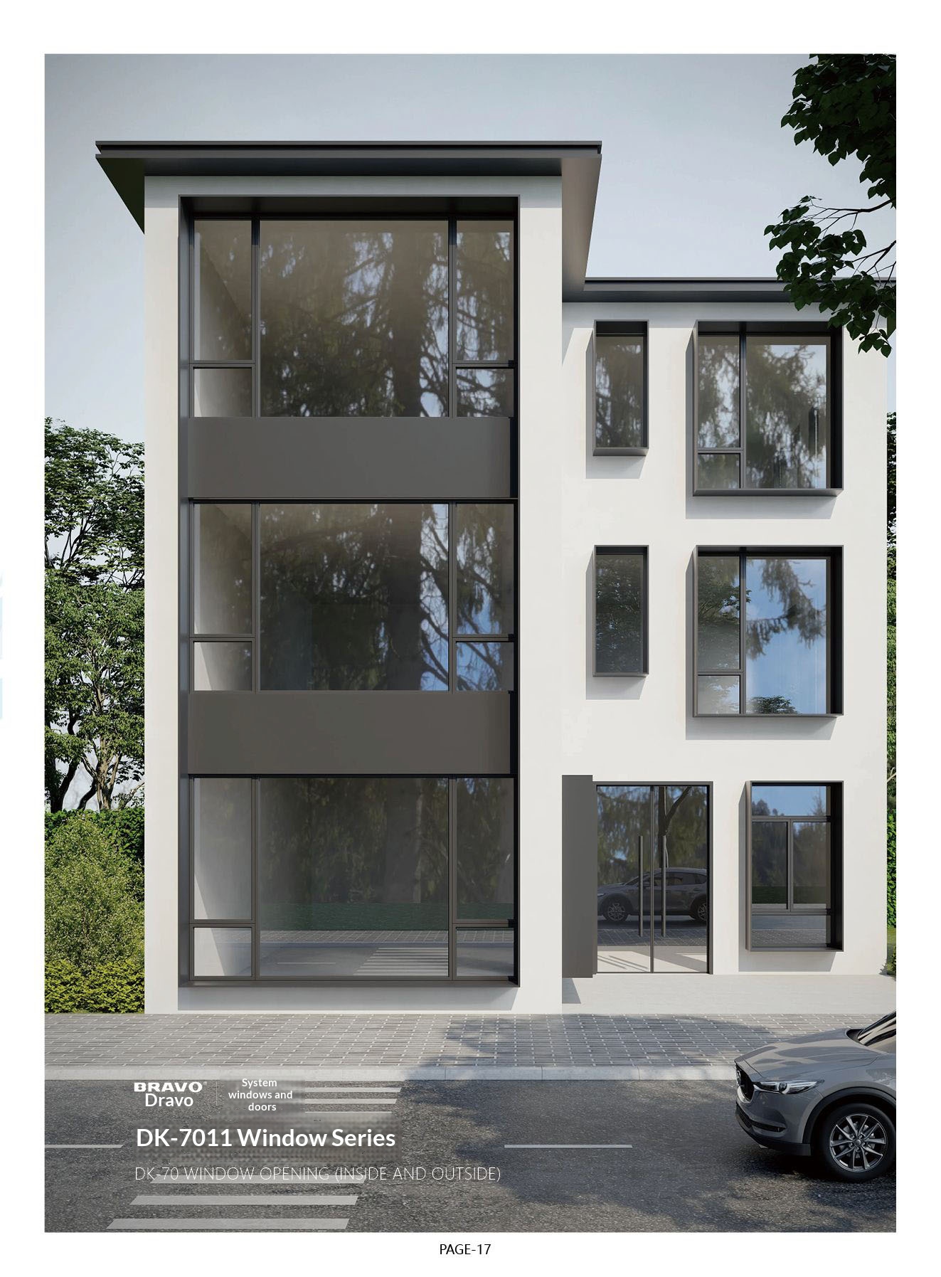 Moderne skydedør i glas rammeløs aluminiumslegering