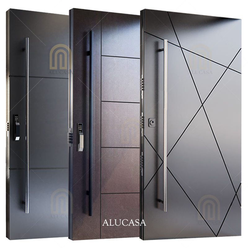 Alucasa Moderne Design Ny Stil Indgang Pivot Frontdør Aluminium Luksus Villa Moderne Glasdør til Huse