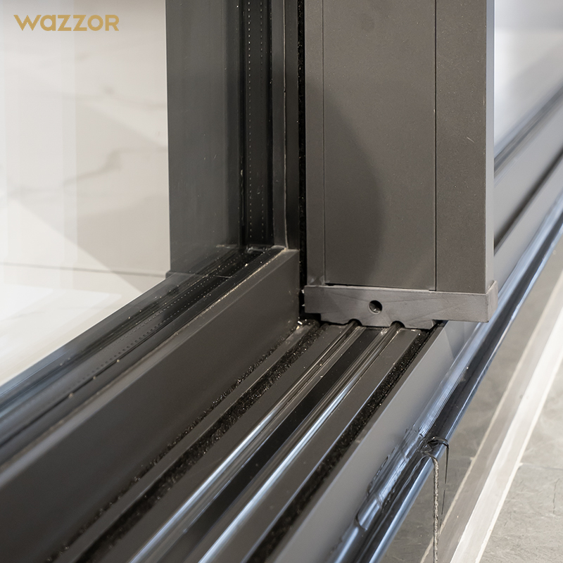 Wazzor 2026 Moderne Aluminiumslegering Dobbeltglas Skydedør til Indvendig Udendørs Vandtæt Brug i Terrasse Have Garage