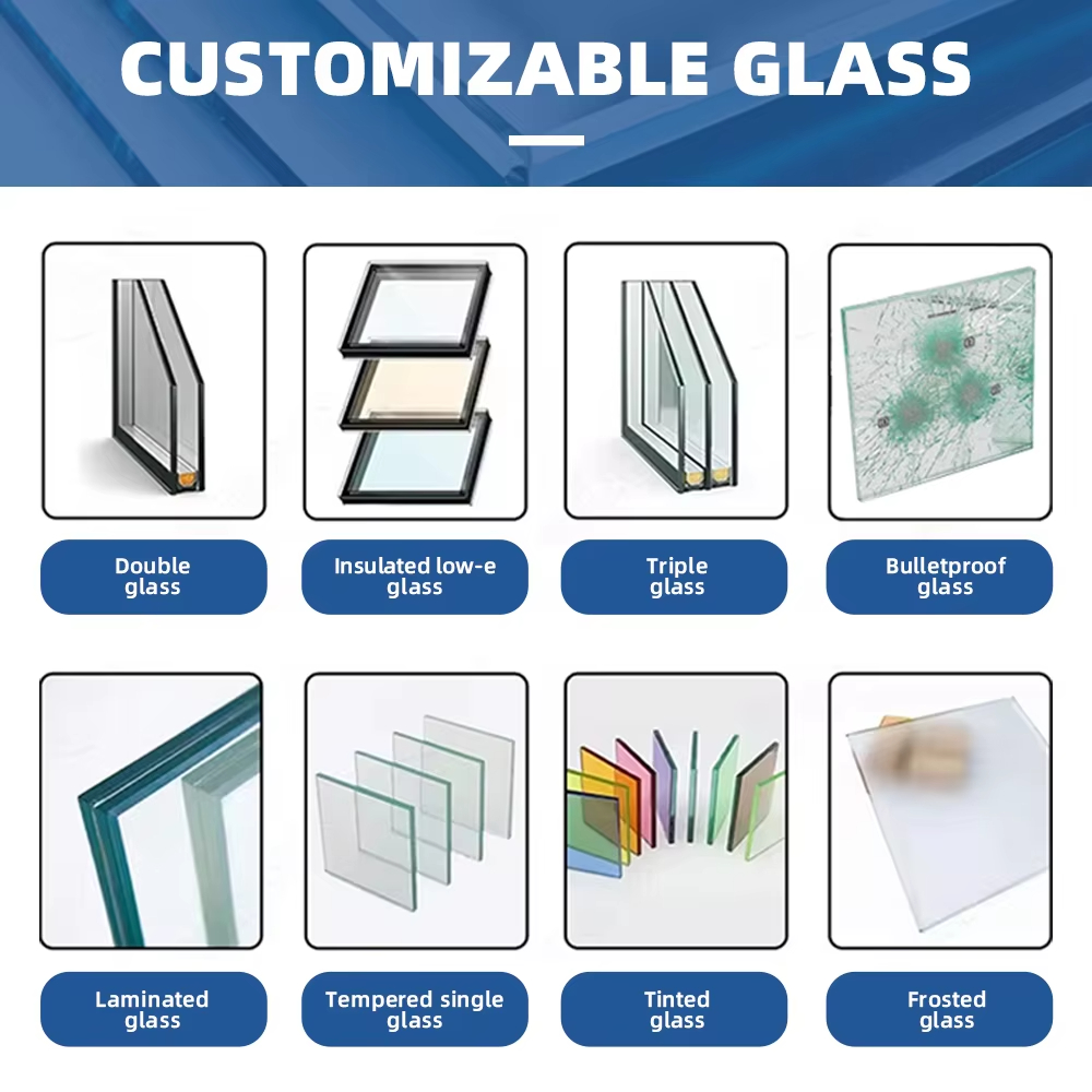 Moderne design aluminium fransk dør indgangsdør til værksted lejlighed hærdet glas casement døre