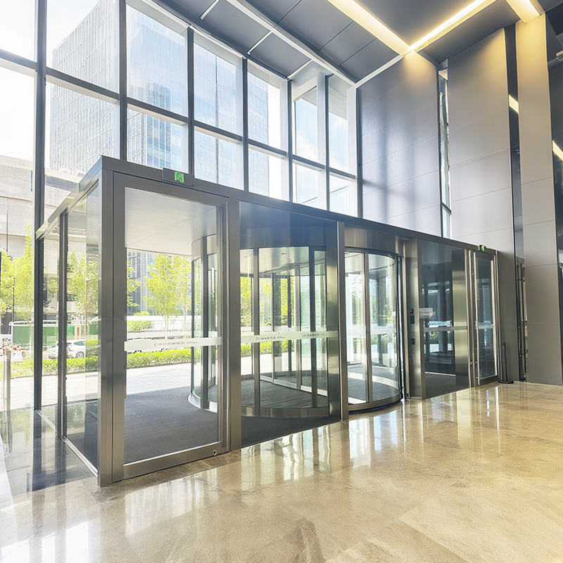 Moderne stil indkøbscenter hovedindgangsdøre aluminium karruseldøre